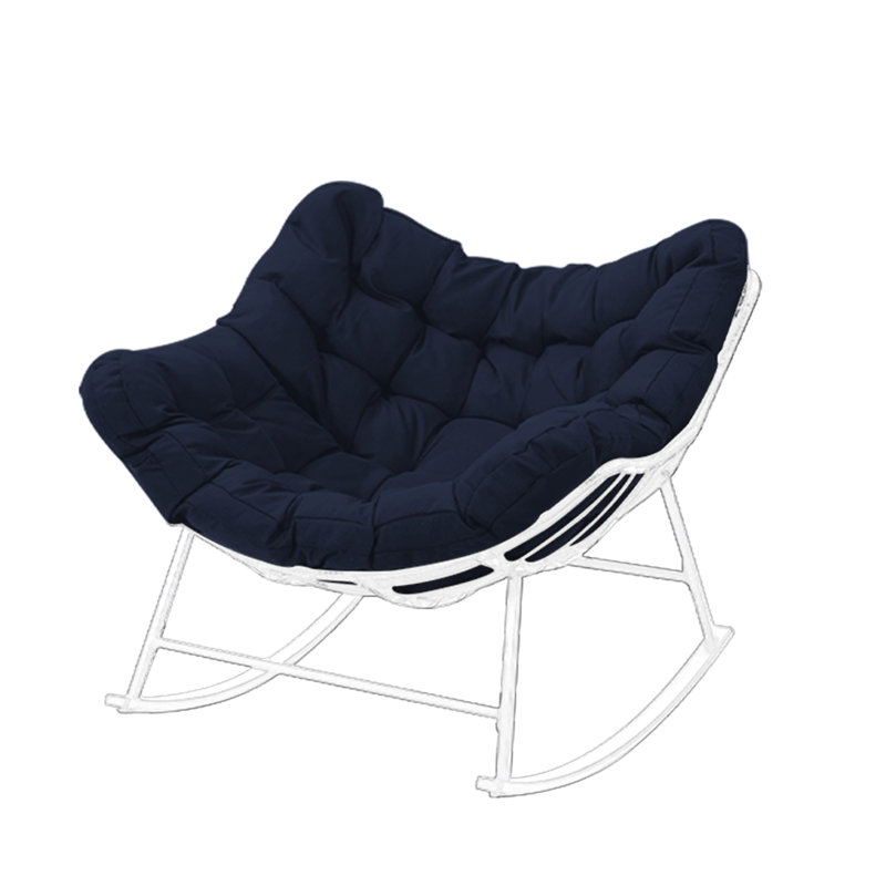 Coussin de chaise berçante d'extérieur, coussin de chaise Papasan de 6,3 po d'épaisseur, Bleu très foncé