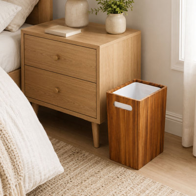 3 Gallon Solid Wood Trash Can with Removable Liner