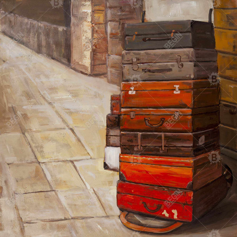 «Old Travelling suitcases» sur toile