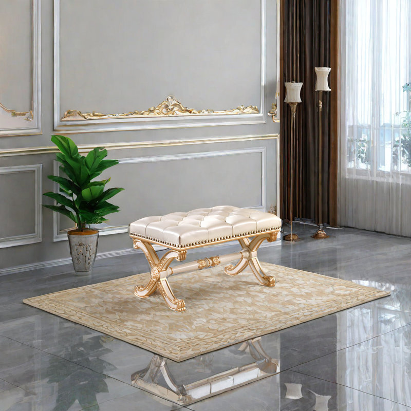 Banc rembourré en microfibre de cuir