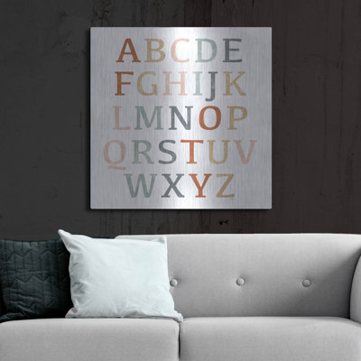 'Rustic Rainbow Alphabet' by Heidi Kuntz, Metal Wall Art, 36"x36"