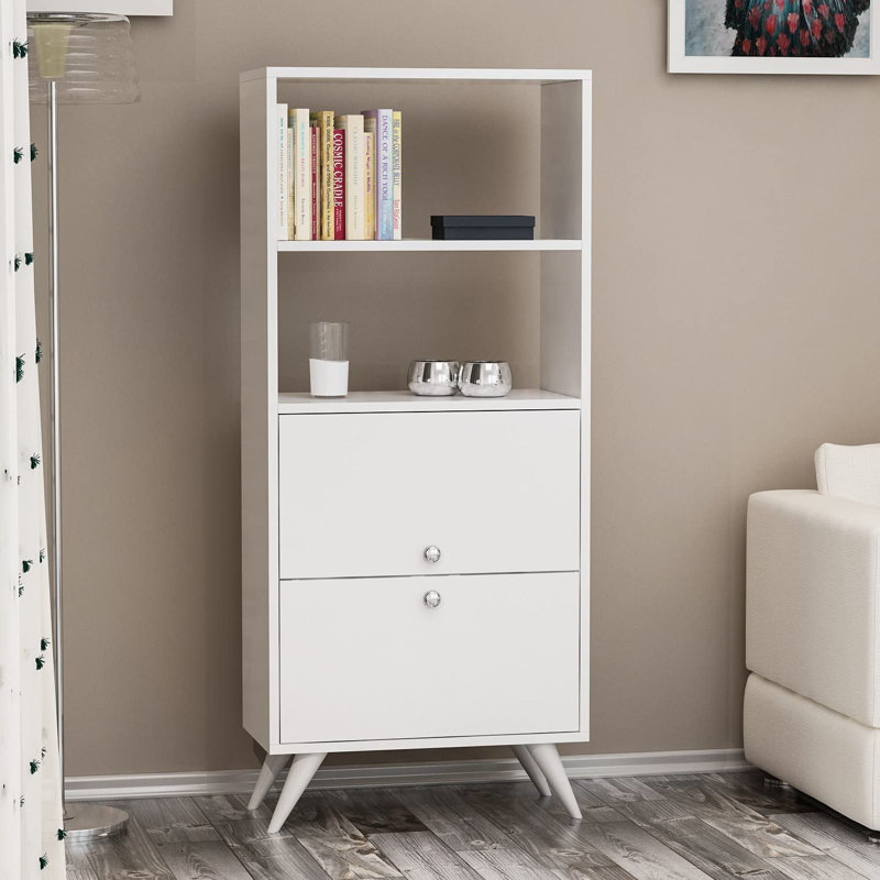 Loreen 138.6cm H x 60cm W Etagere Bookcase, White