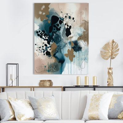 Blue Abstract Reflections III - Art mural abstrait