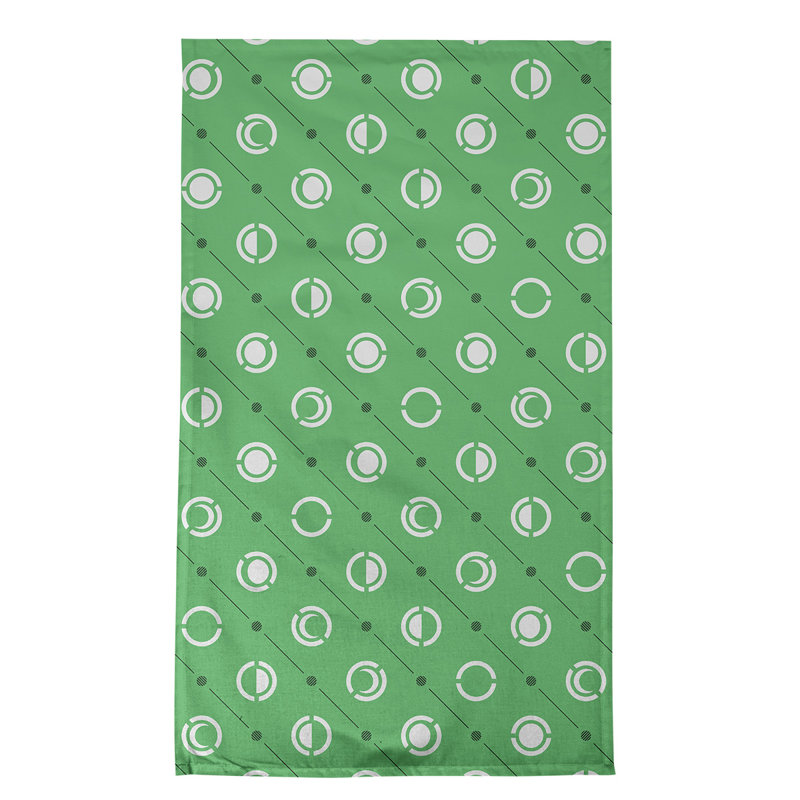 Torchon Moon phases, Vert / blanc / noir, Croisé en coton