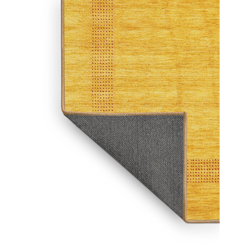 Tapis de zone jaune contemporaine Lieven, Rectangle 5 pi x 7 pi