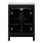 Ensemble de meuble-lavabo 24 po avec lavabo en céramique, meuble-lavabo compact luxueux, 2 portes à fermeture douce, tablette réglable-1614704957
