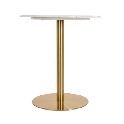 Tango Brushed Gold Bar Table In Marble Top