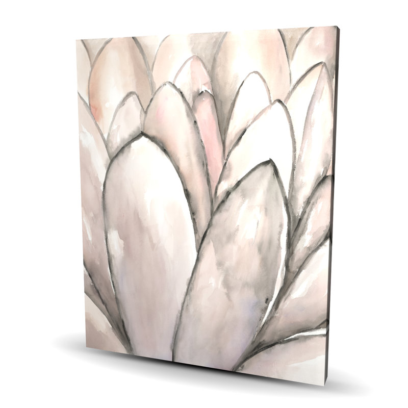 Art floral mural rosé, H 60 po x l 48 po