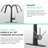 Black Single Handle Pull Out Kitchen Faucet, Contemporary, Ceramic Filler, Brass, With Deck Plate Faucet Out, Contemporary Style, Brass Material,