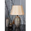 Lampe de table moderne avec corps en céramique, finition brune et dorée, 11,8 po de diamètre x 18,1 po de hauteur | Douille E27, 40 W maximum | Abat-jour en tissu élégant, parfait pour la décoration de la maison et du bureau, design traditionnel américain et du sud-ouest