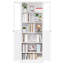 Organisateur de garde-manger en métal blanc de 72 po avec portes et tablettes, robuste, assemblage d'outils, idéal pour une armoire de rangement de cuisine, grand, 5 aimants silencieux réglables, ancrage mural complet