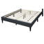 Lit moderne grand, tête de lit en toile de jute gris anthracite, lit de couleur sans sommier avec tête de lit à coutures en losange unique et cadre en bois