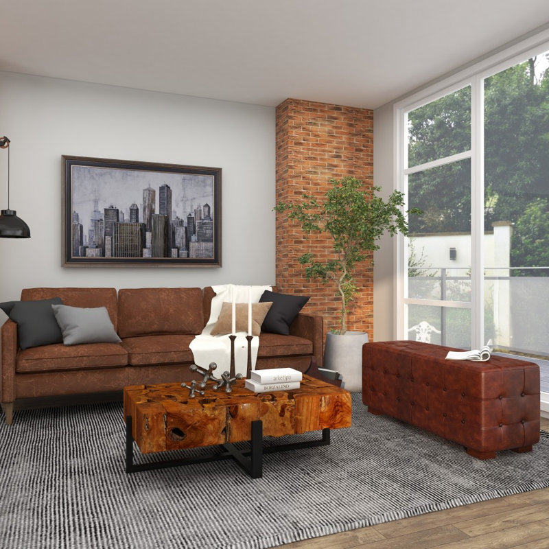 Leather Tufted Upholstered Bench, Brown