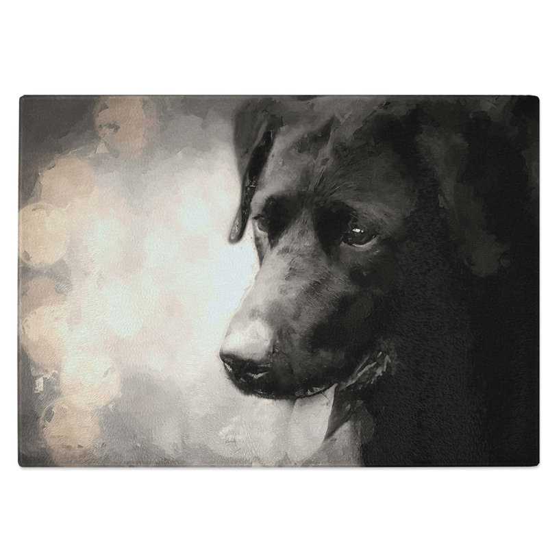Tempered Glass Labrador Chopping Board, 39 cm W x 28.5 cm L