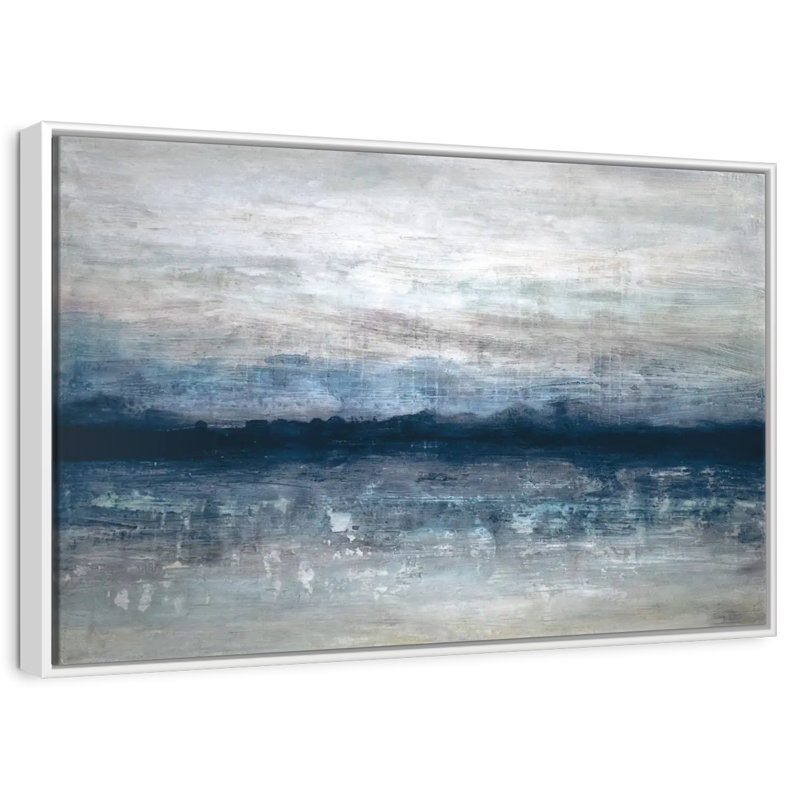 Chatoiement Fausley, 46 po x 31 po, Cadre flottant blanc