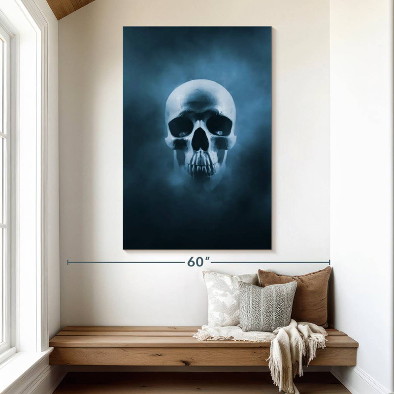 Hitzel Blue Skull, 51" H x 34" W
