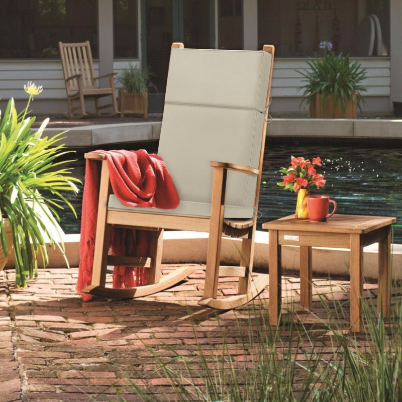 Outdoor Chair Cushion 21 x 20 x 2 Inch Waterproof & Color Fade Resistant High Back Patio Furniture Cushion Replacement with Removable Cover, Ties and Hidden Zipper for Outdoor Dining Chairs