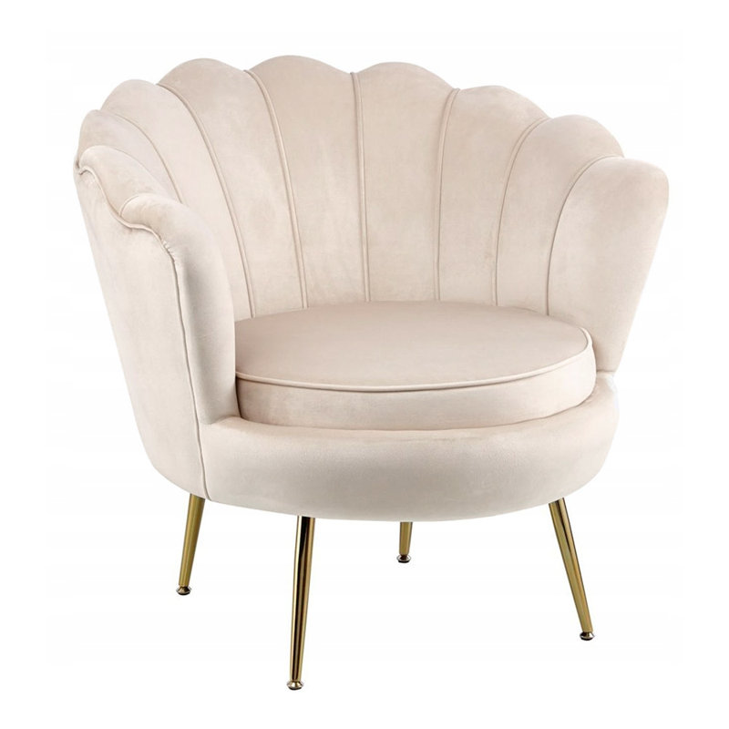 Avalynn 32.5'' Wide Velvet Lounge Chair, Cream Velvet
