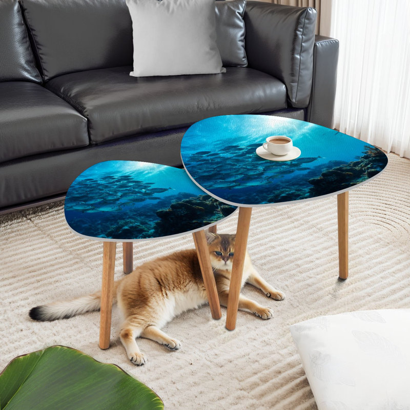 Ensemble de 2 tables basses gigognes Triangle