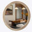 Miroir mural rond rond avec cadre tissé texturé en rotin, décor rustique moderne pour la salle de bain et le salon, conception murale facile