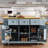 53inch Large Kitchen Island with Drop Leaf, Power Outlet, Door Storage, Rolling Kitchen Cart-1803479738
