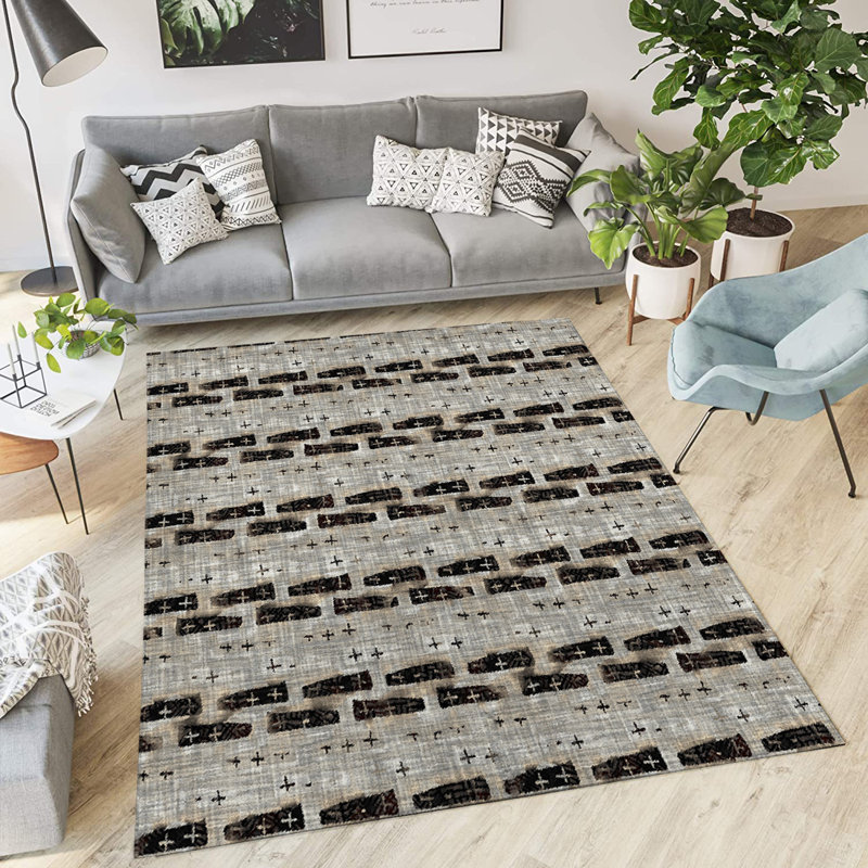 Abstract Indoor / Outdoor Rug, Rectangle 2' x 3'