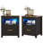 17.7"W 2-Drawer Nightstand With Light-796780065