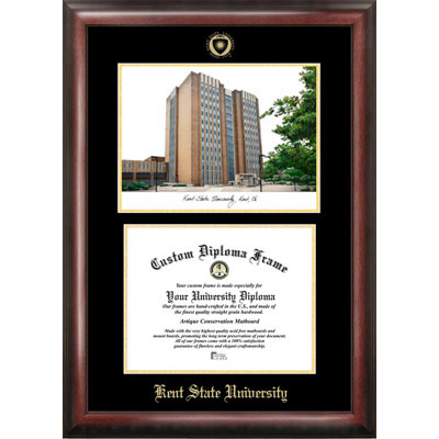 « kent state golden flashs », diplôme en relief et structure de lithographie par images campus NCAA