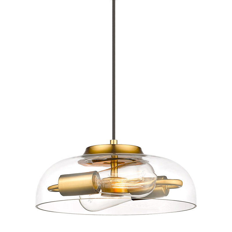 Jilliane 1 - Light Dome Pendant, Brushed Gold