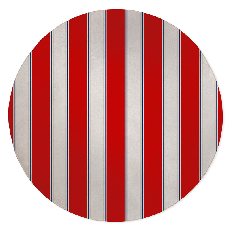 Tapis d'extérieur à rayures Cabana, Rond 5 pi