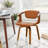 Wathen Faux Leather Upholstered Bentwood Swivel Accent Armchair-1435332528