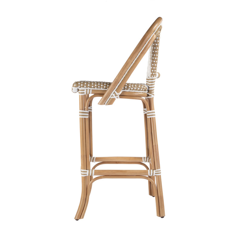 28" Bar Stool, Beige/White
