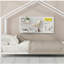 Lit plateforme double en métal, blanc