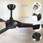 52 po Ventilateur de plafond noir standard à 3 pales en ABS avec moteur à courant continu et télécommande-1951765481-1951765480