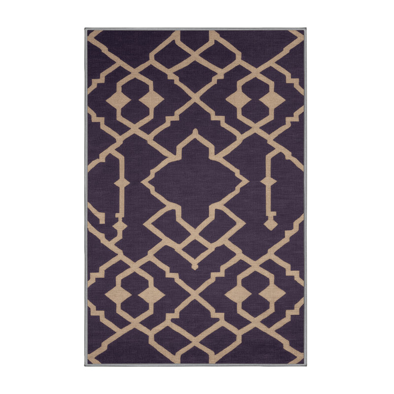 Tapis mauve lavable à la machine, Rectangulaire 2 pi x 3 pi