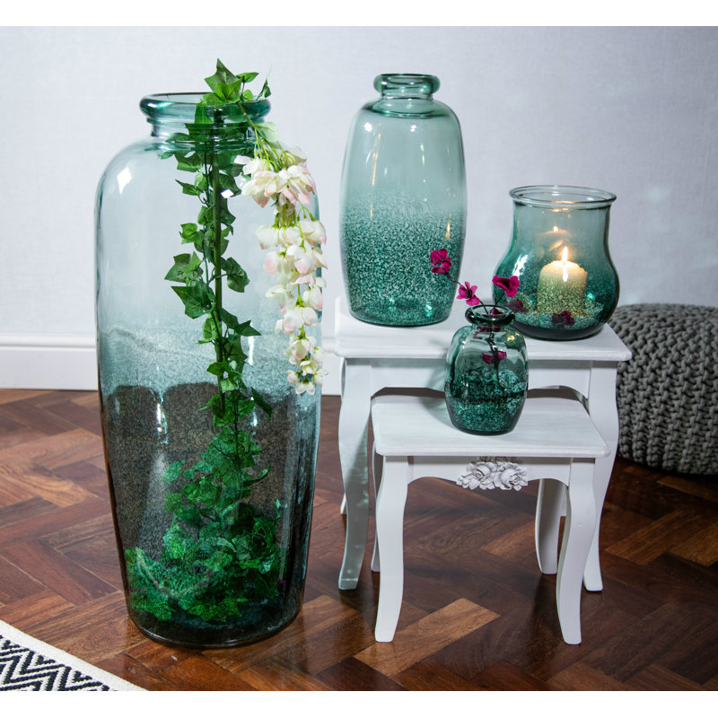 Soma Glass Floor Vase, 35cm H x 20cm W x 20cm D