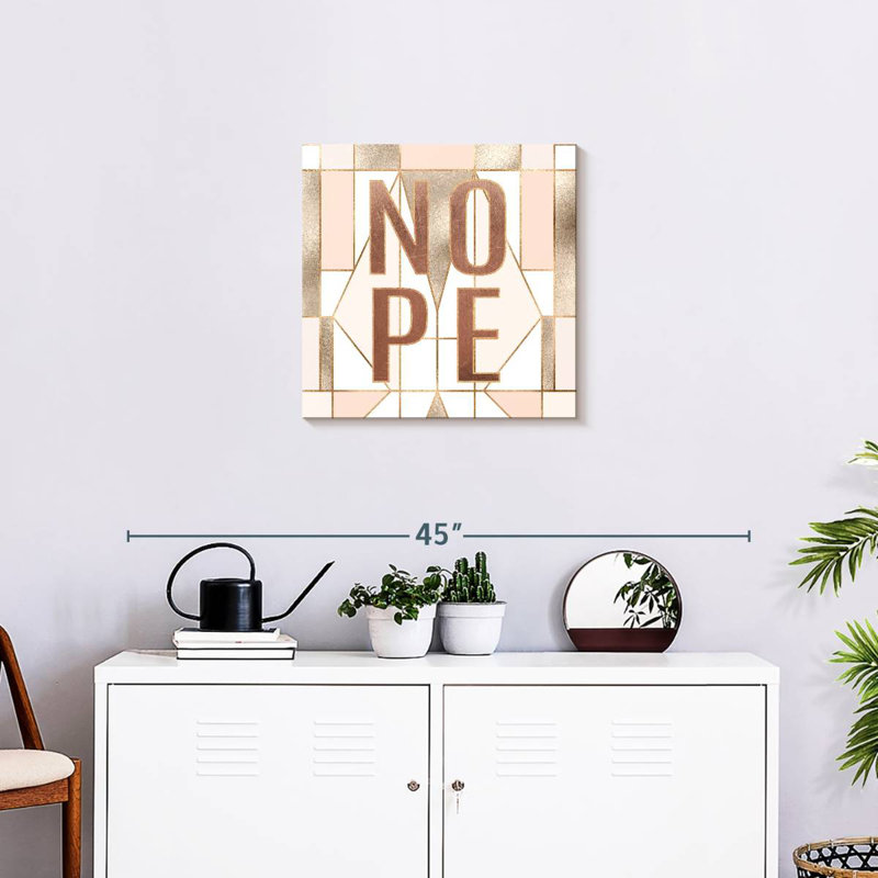 Tergel Nope, typographie, H 20 po x l 20 po