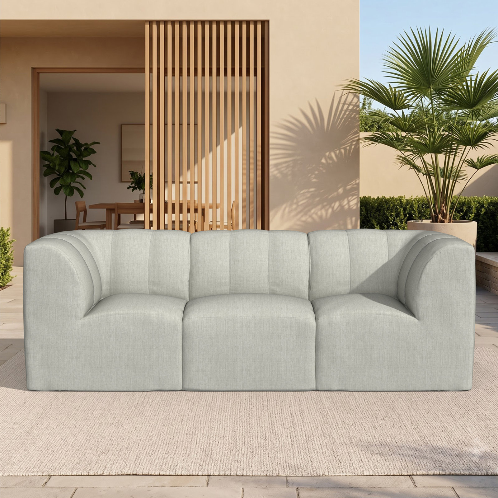 Praia 3-Person Sunbrella® Patio Seating Group, Canvas Granite Sunbrella® Canvas