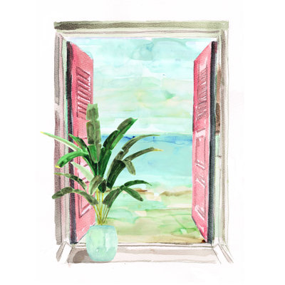 " Ocean View Window " Painting Print