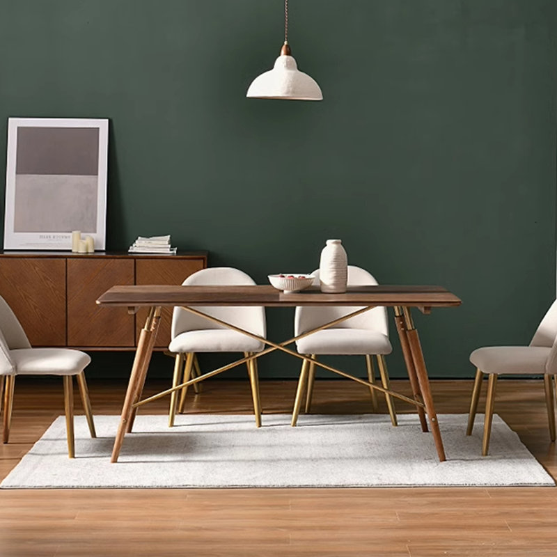 Snover modern hard retro rectangular dining table, 29.52"H x 55.11"L x 31.49"W