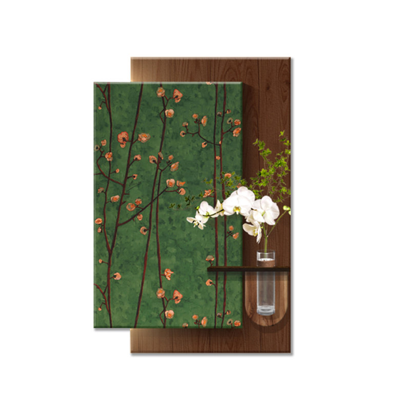 Brown + Green Rectangle Sandstone Wall art, 55.12" H x 44.09" W