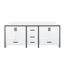 Meuble-lavabo double blanc 72 po X P 22 po D, avec plateau en quartz blanc-117970892-117970891