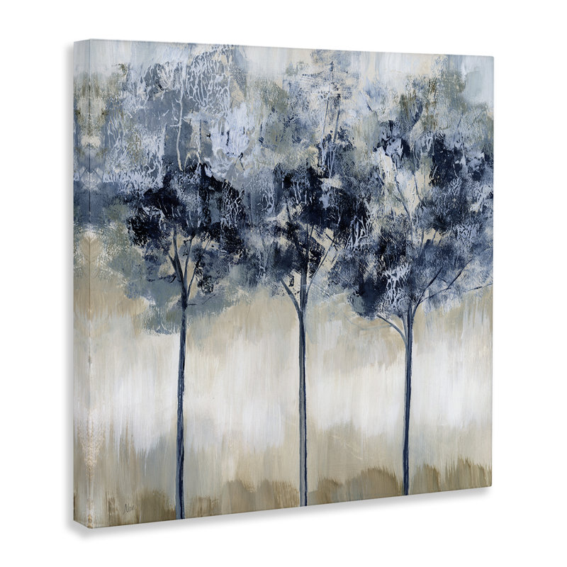Art mural abstrait sur toile Mute Tree Trio, design par Nan, H 36 po x l 36 po