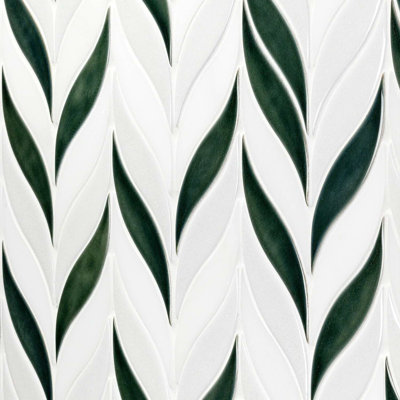Nabi Sprig 11x12 Crackled Marble & Crackled Glass Mosaic Tile