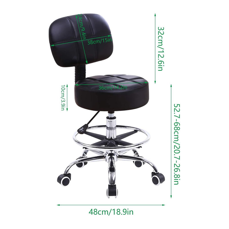 Rotating Roller Bench, Footstool Height Adjustable, Adjustable Work Chair With Backrest