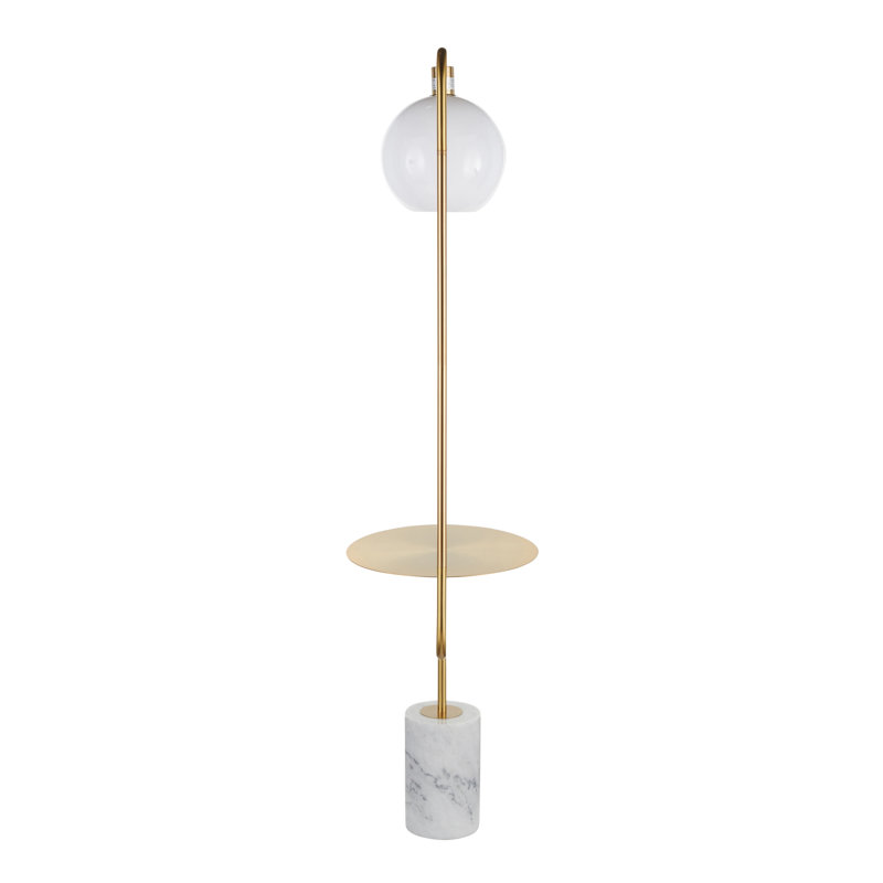 Benito 66.5'' Tray Table Floor Lamp, White/Gold