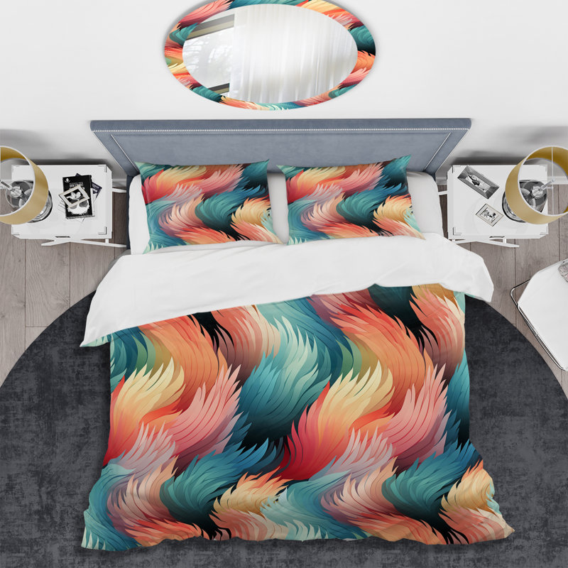 Ensemble de housse de couette multicolore, Housse de couette pour très grand lit et 2 très
