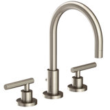 East Linear Widespread Bathroom Faucet with Drain Assembly