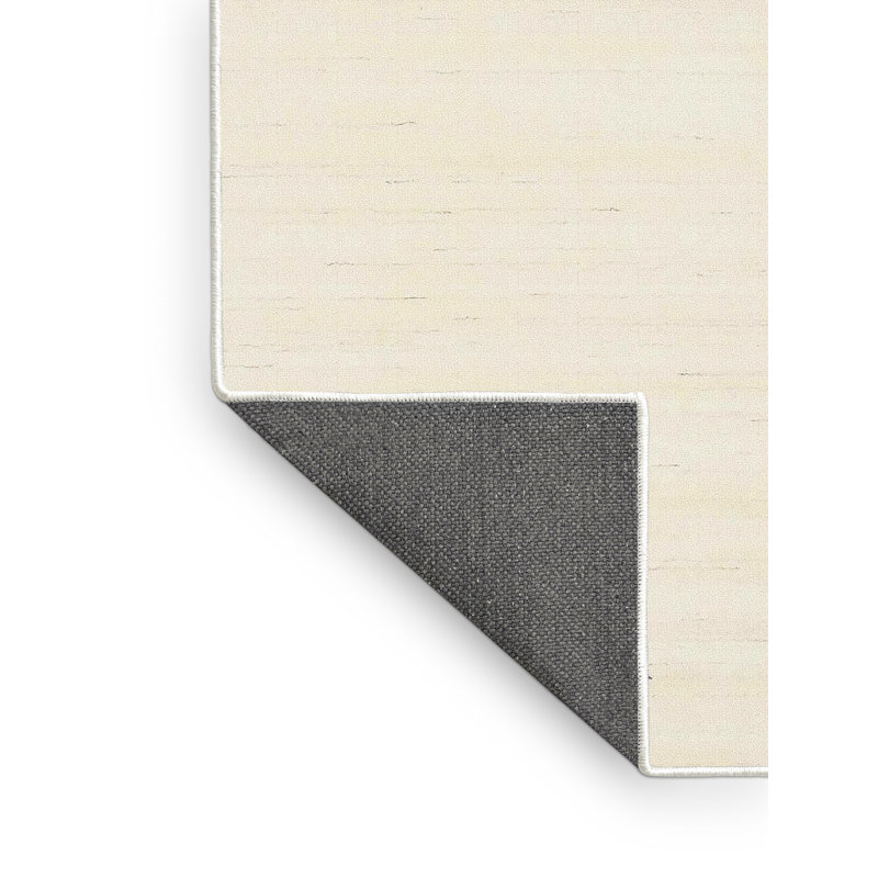 Tapis de zone crème contemporaine, Rectangle 5 pi x 7 pi