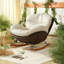 Chaise berçante moderne rembourrée